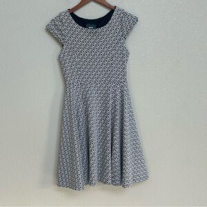 Maeve by Anthropologie‎ Fit & Flare Dress Women’s XS Black White Geometric Print